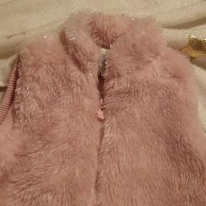 Girls Sz 6X Pretty Pink Faux Fur Lurex Vest